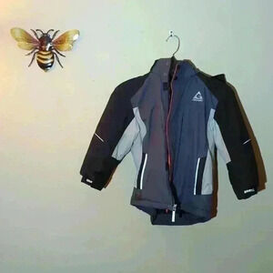 Gerry, winter snow jacket, boys XS, gray and white